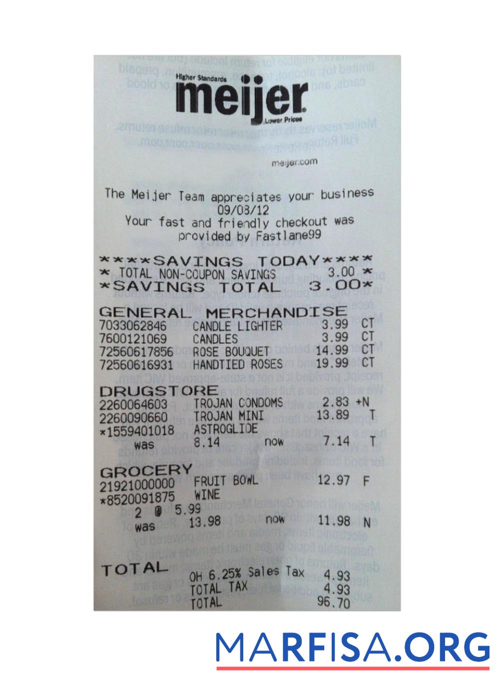Downloadable MEIJER payment check real example